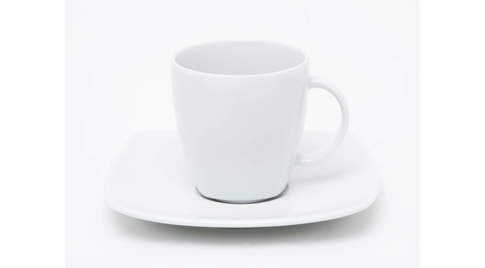 Serwis kawowy porcelanowy  biały APOSTROPHE na 6 osób