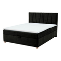 Łóżko kontynentalne czarne MARGO 160x200 cm