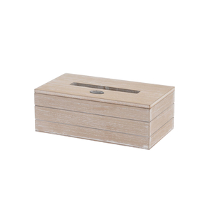 Pudełko na chusteczki drewniane beżowe 25x13x9 cm