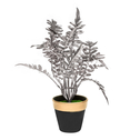 Sztuczna roślina w kolorze srebrnym w doniczce 24 cm MIX