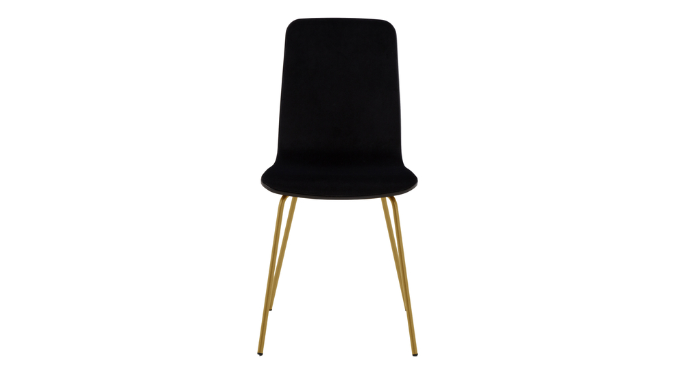 Krzesło welurowe czarne na złotych nogach