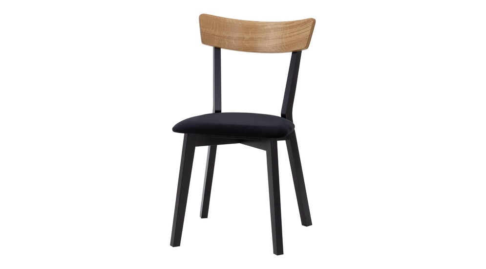 Krzesło drewniane z czarnymi nogami retro OSLO