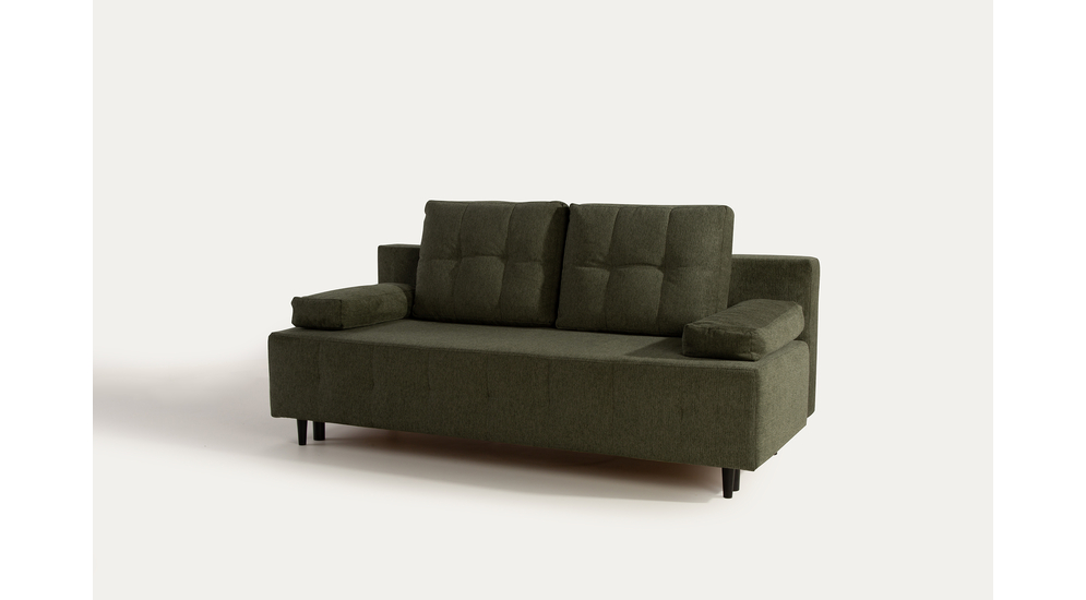 Sofa rozkładana 3-osobowa oliwkowa ARIEL