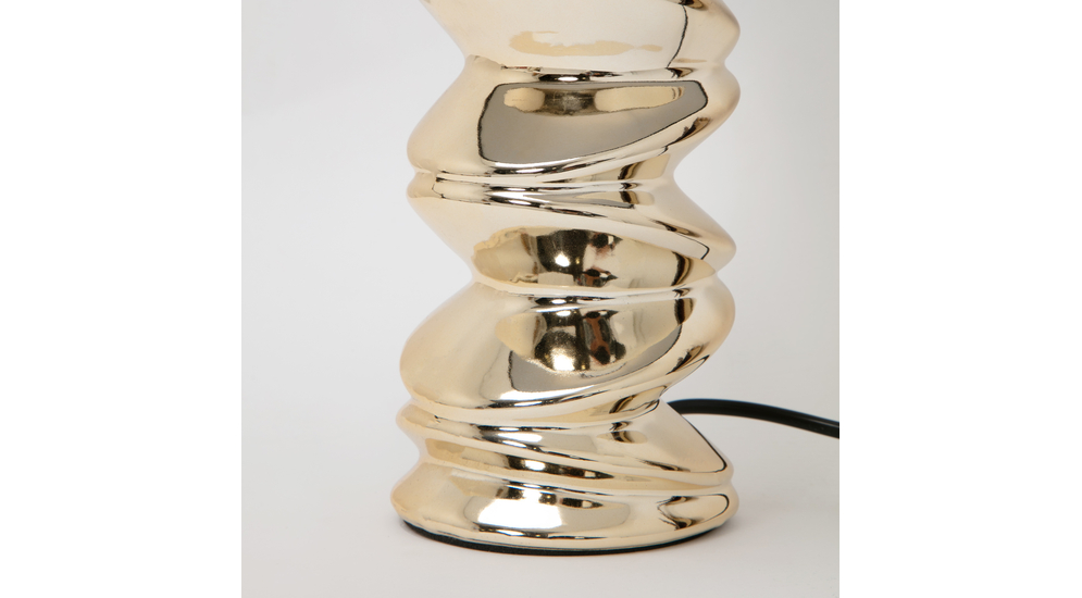 Lampa stołowa twist ceramiczna złota, 38 cm