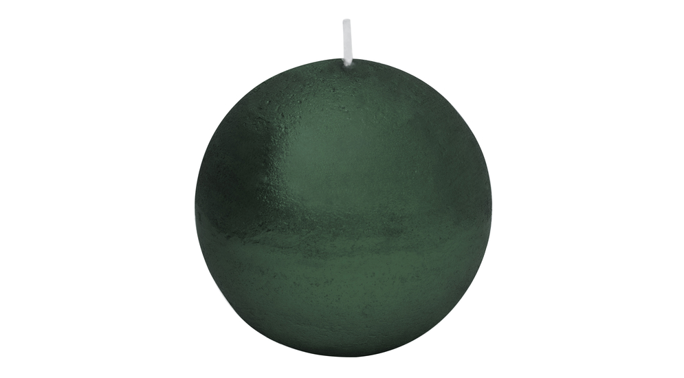 Świeca kula zielona RUSTIC 8 cm