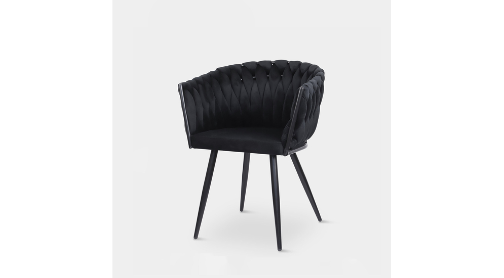 Krzesło welurowe LIANA czarne
