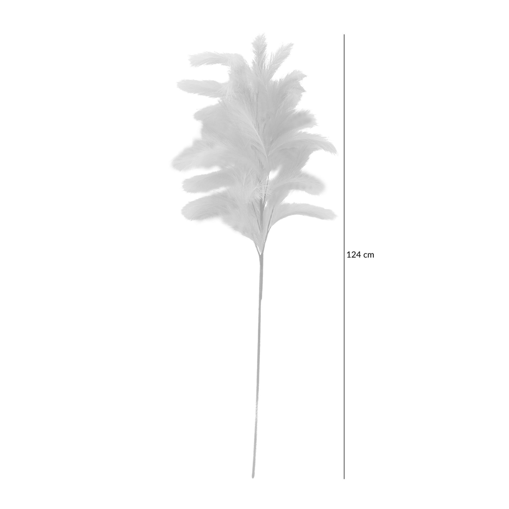 Grafika poglądowa - sztuczna trawa pampasowa w kolorze brązowym o długości 124 cm. 