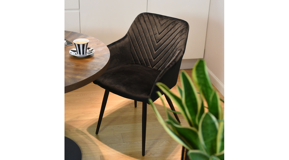 Krzesło tapicerowane czarne FIR