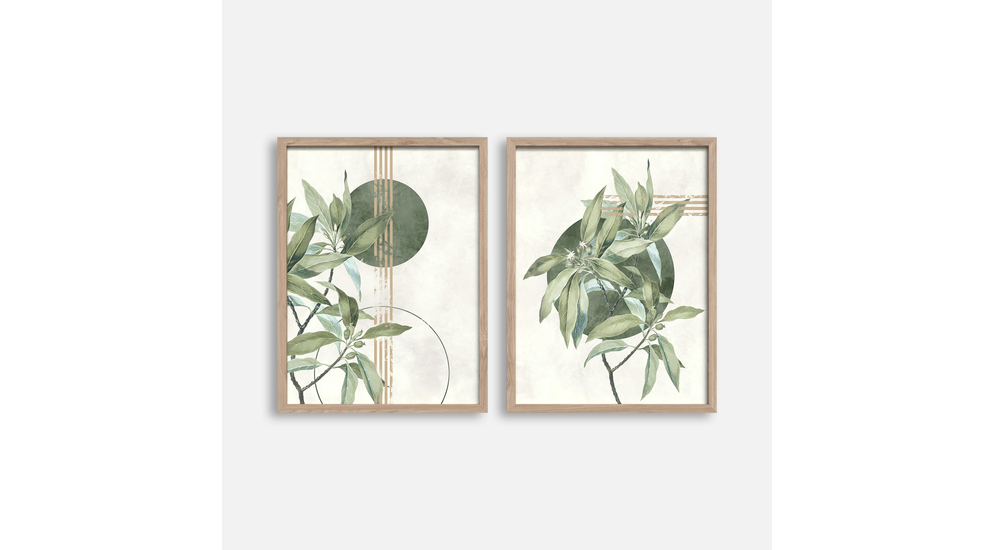 Dwa obrazy z roślinnym motywem