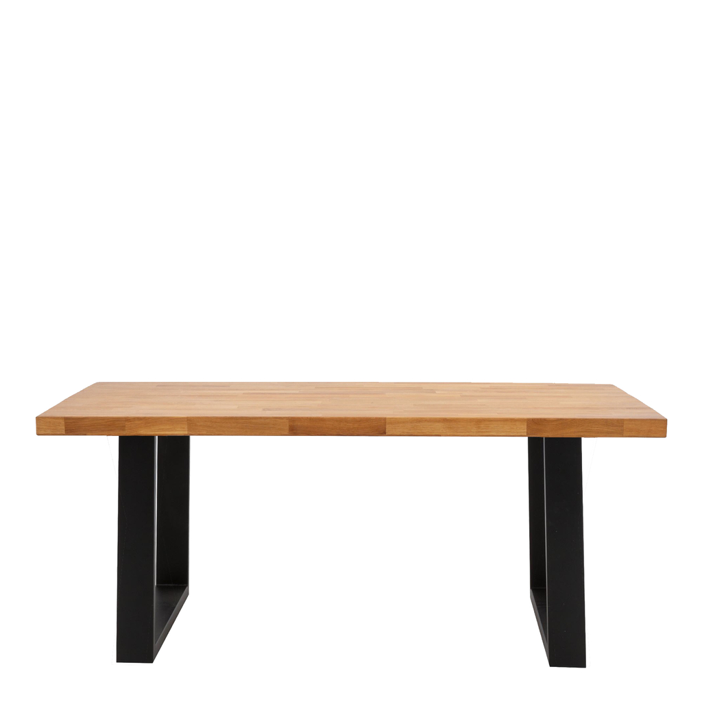 Stół industrialny z drewnianym blatem IRIS 180x100 cm
