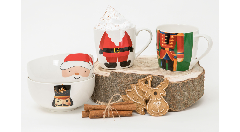 Miseczka i kubek porcelanowy zestaw świąteczny mix wzorów