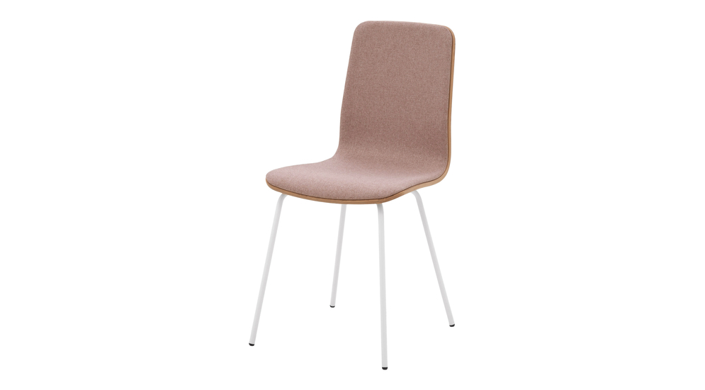 Krzesło tapicerowane VINGE na metalowych nogach do nowoczesnej jadalni.