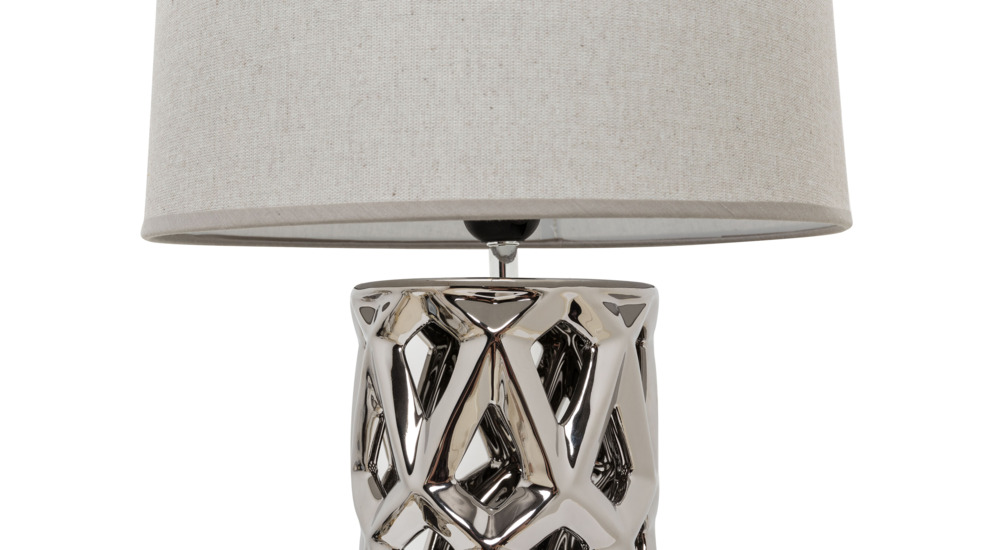 Lampa stołowa 36449-1 srebrno-szara