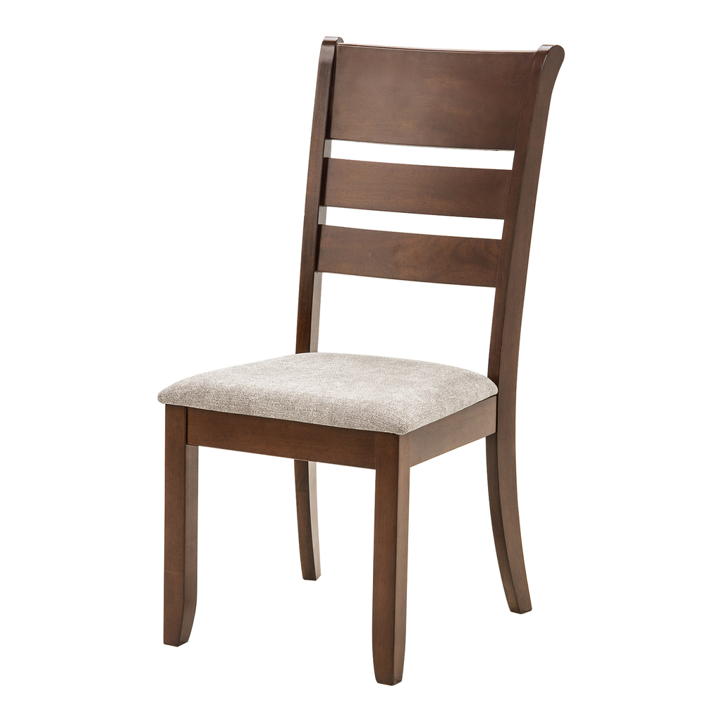 Krzesło z tapicerowanym siedziskiem beżowe DANUS na drewnianych nogach.