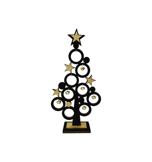 Ozdoba świąteczna CHOINKA czarno-złota 31 cm