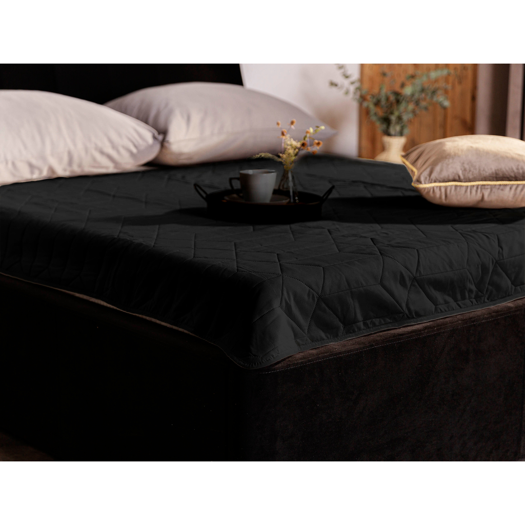 Narzuta na łóżko czarna GEOMETRIC HOME COLLECTION 220x200 cm
