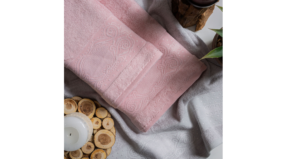 Ręcznik bambusowy różowy MILANO 70x140 cm