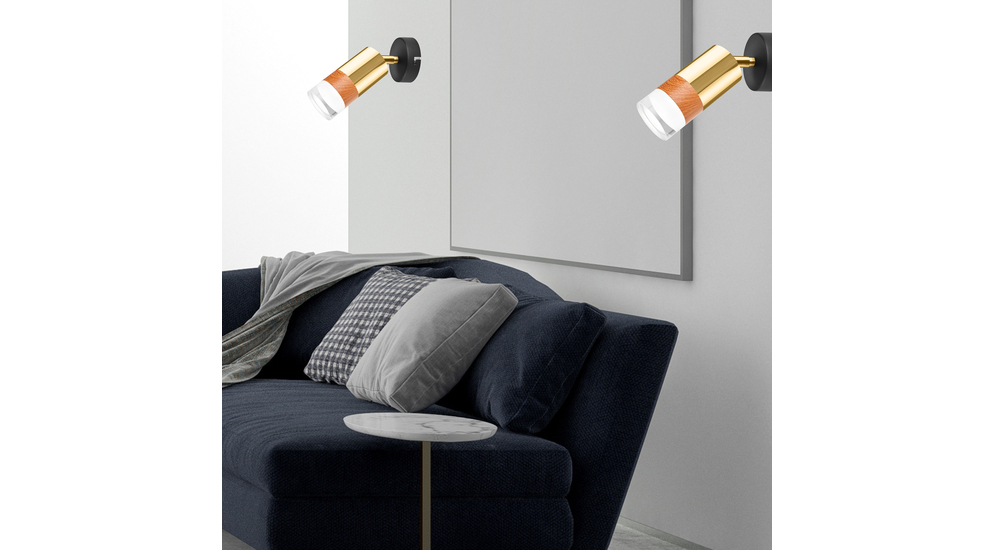 Lampę AURORA możesz powiesić na ścianie lub suficie oraz regulować kąt padania światła poprzez ustawienie głowicy.