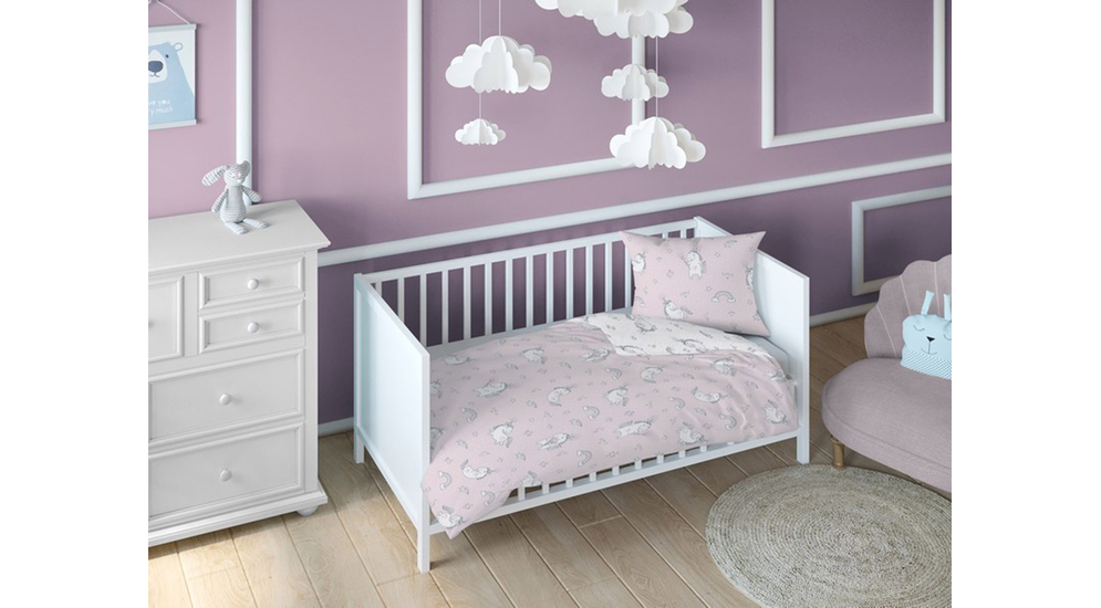 Pościel do łóżeczka dla niemowląt JEDNOROŻEC 100x135 cm