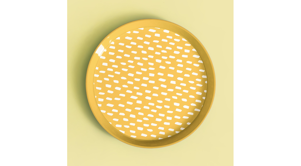 Zestaw 4 talerzy plastikowych żółty, 21 cm