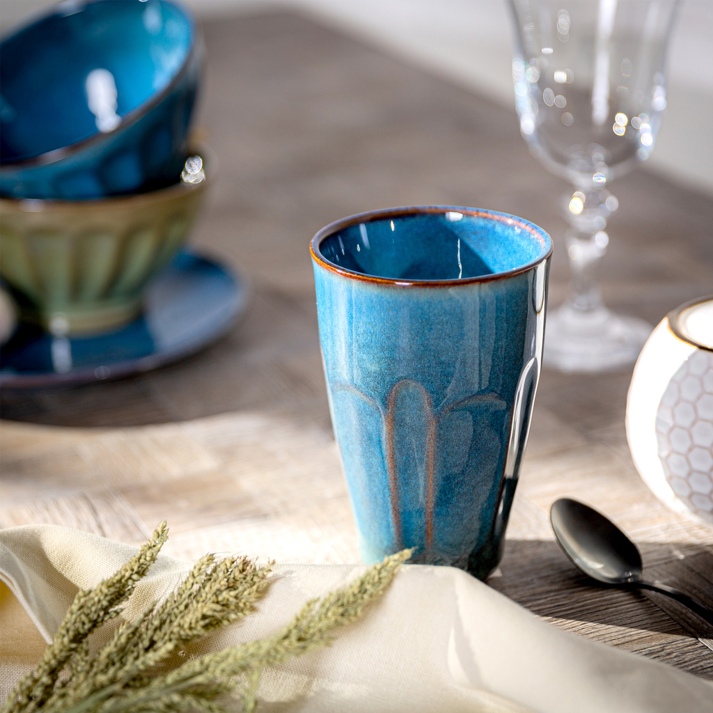 Kubek ceramiczny niebieski BRILLAR 360 ml