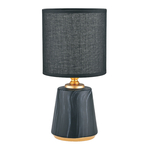 Lampa stołowa z abażurem czarno-złota 27 cm