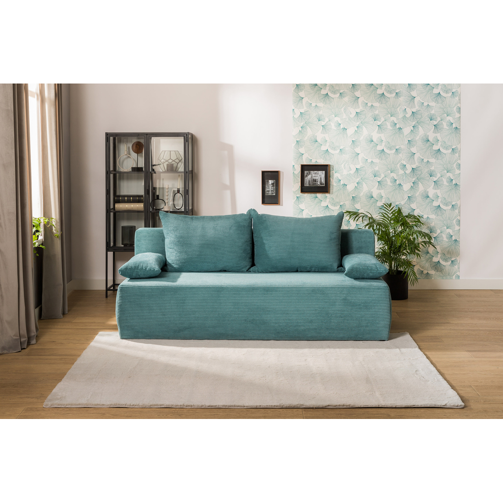 Sofa sztruksowa turkusowa LIBIA