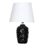 Lampa stołowa z abażurem czarn-biała 31,5 cm
