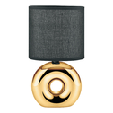 Lampa stołowa z abażurem złoto-czarna 26 cm