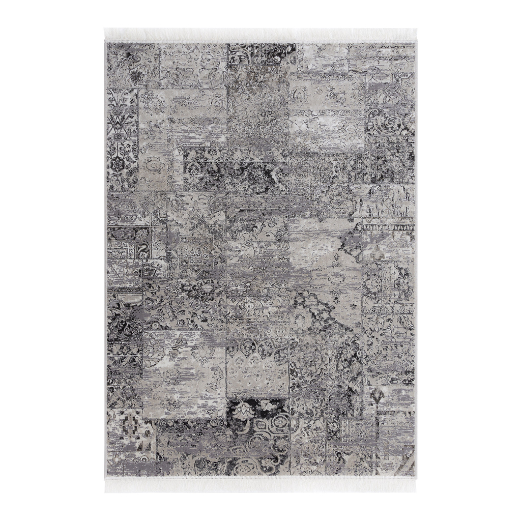 Dywan FRINGLE SREBRNY/ANTRACYT 160x230 cm, z frędzlami