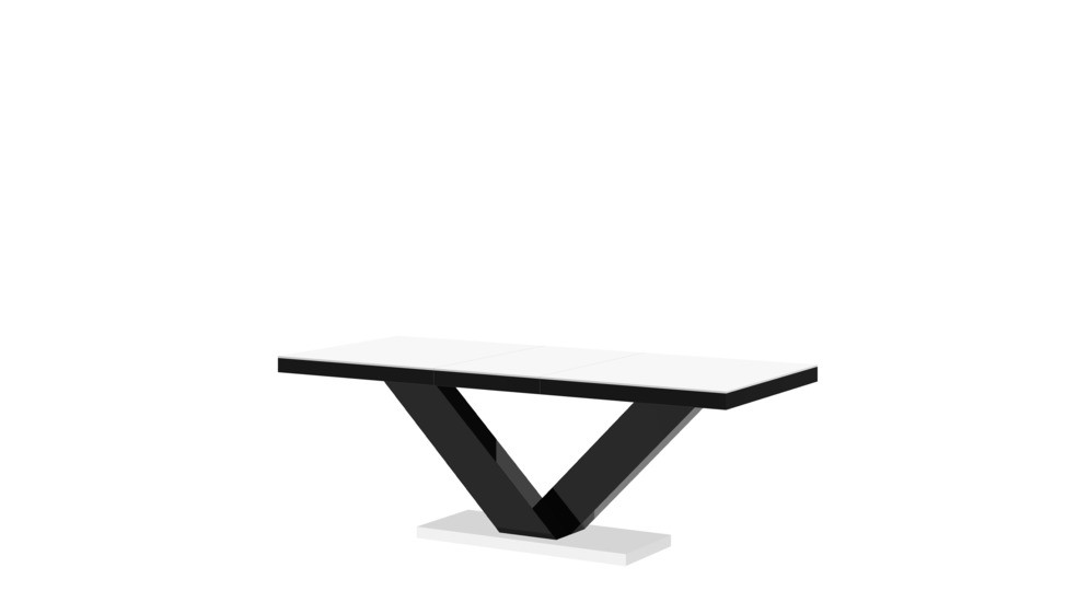 Stół rozkładany VICTORIA MAT czarny / biały
