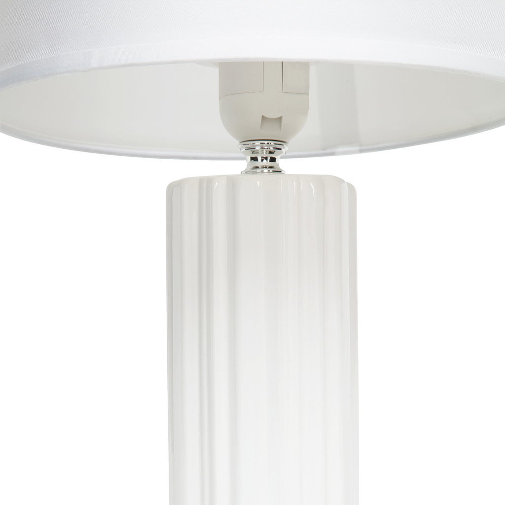 Lampa stołowa ceramiczna biała, 39 cm