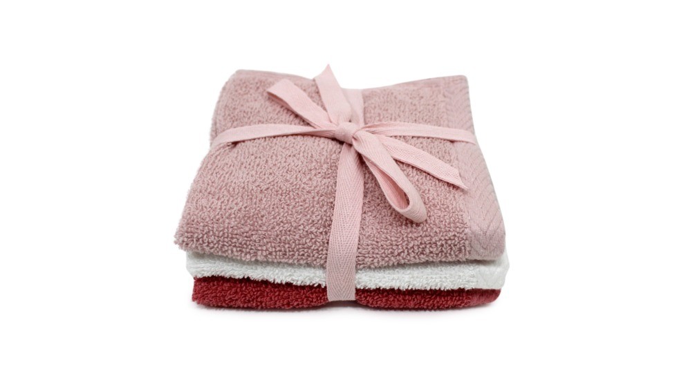 Komplet 3 ręczników 30x30 cm różowy