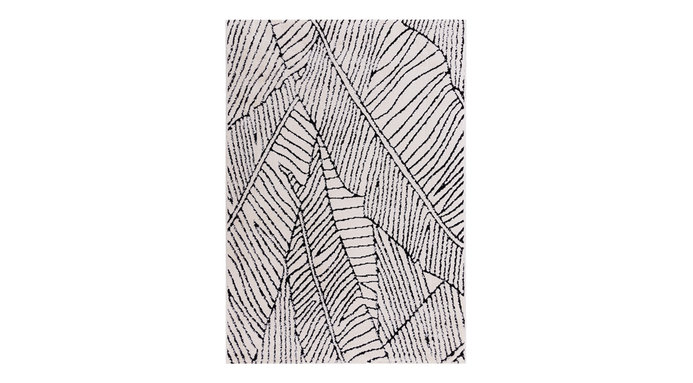 Dywan liść  biało-czarny PROVANCE 160x230 cm