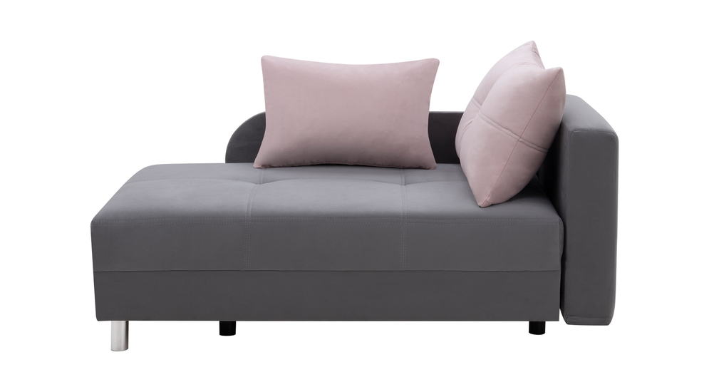 Sofa rozkładana szaro-różowa LETTO prawa
