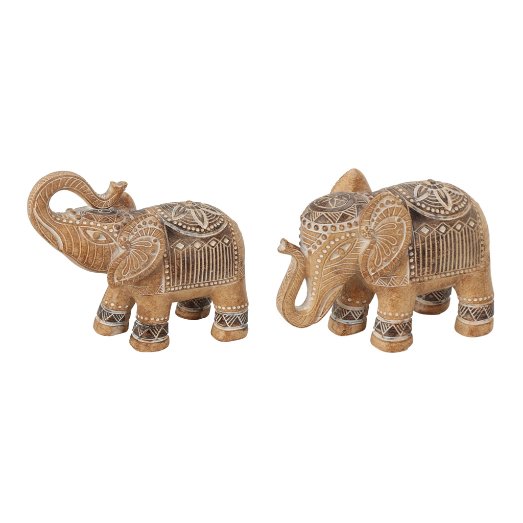 Figurki brązowych słoni indyjskich