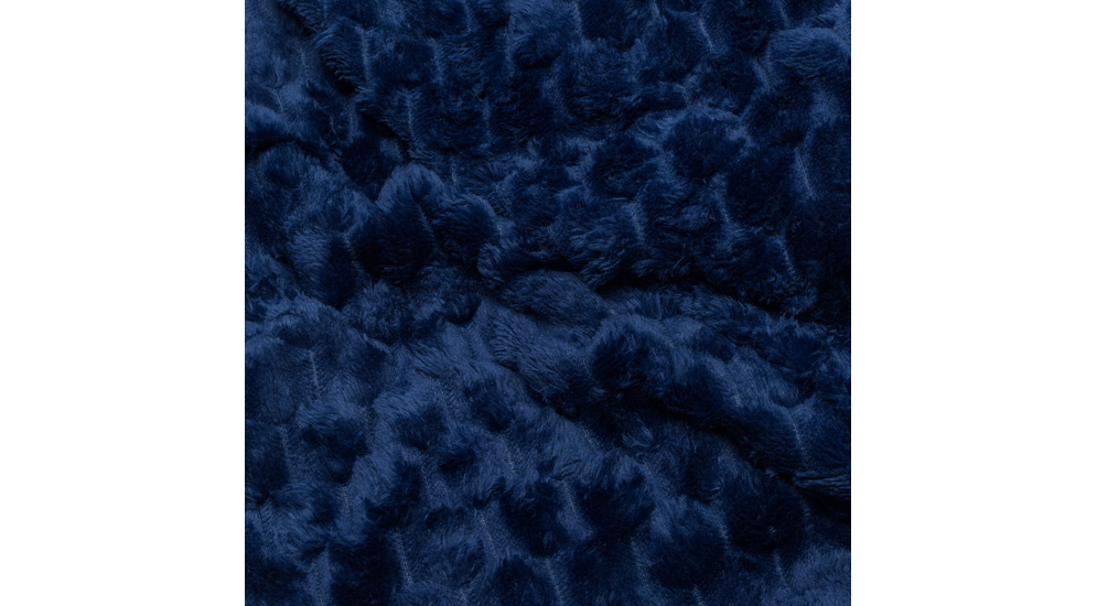 Koc ciemnoniebieski SQUADRO 150x200 cm, zbliżenie.
