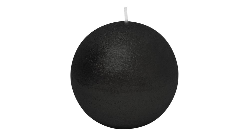 Świeca kula czarna RUSTIC 8 cm