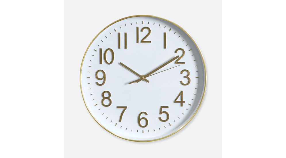Zegar okrągły biało-złoty 30 cm