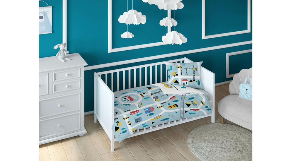 Pościel do łóżeczka dla niemowląt ULICE 100x135 cm
