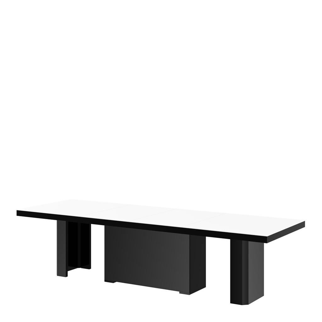 Stół czarny KOLOS MAX z białym blatem.