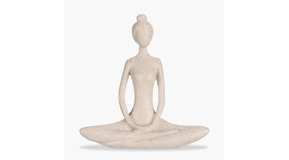 Beżowa figurka medytującej joginki