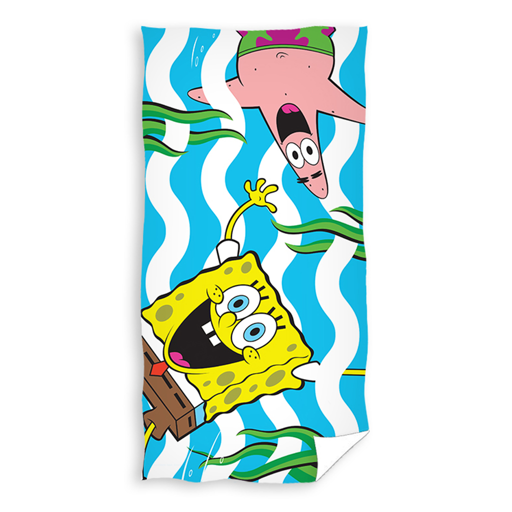 Ręcznik dla dziecka z wzorem bohaterów bajki Sponge Bob