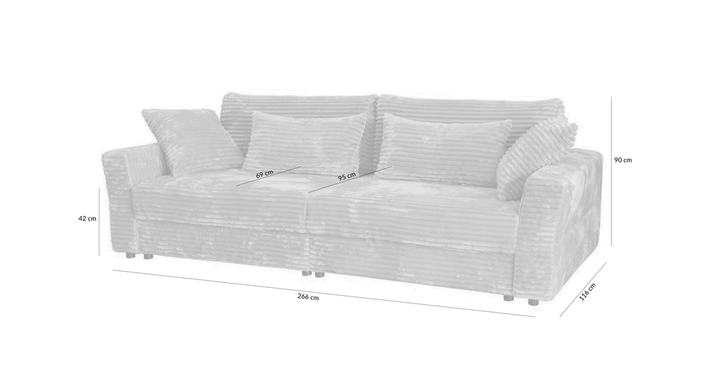 Sofa rozkładana 4-osobowa NOEMI szary