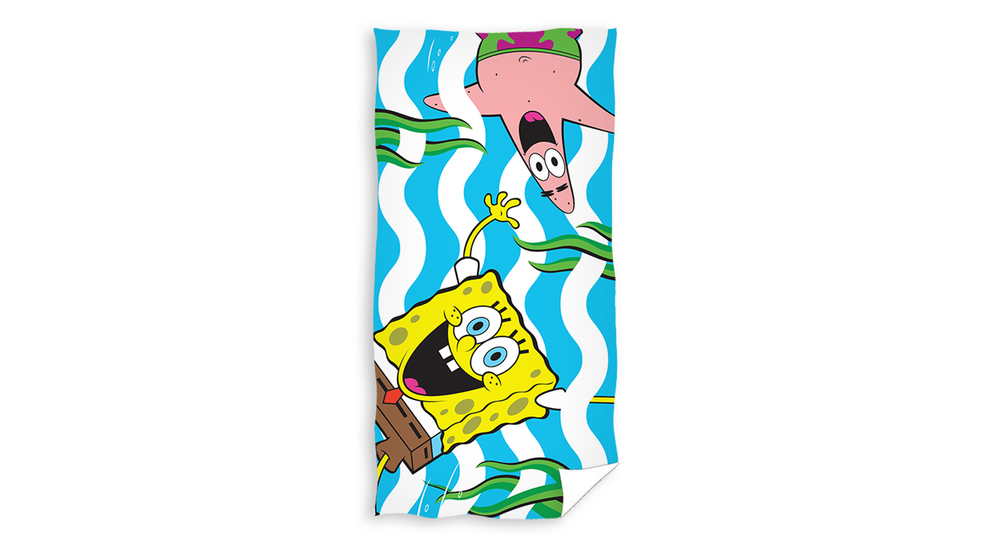 Ręcznik dla dziecka z wzorem bohaterów bajki Sponge Bob