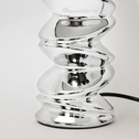 Lampa stołowa ceramiczna  twist srebrna, 38 cm
