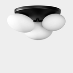 Lampa sufitowa 3 klosze biało-czarna UFO 34x37 cm