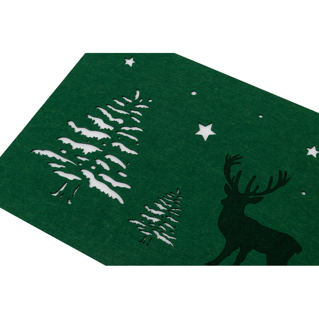 Podkładka świąteczna filcowa zielona 40x30 cm