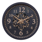 Zegar ścienny okrągły czarno-złoty 58 cm