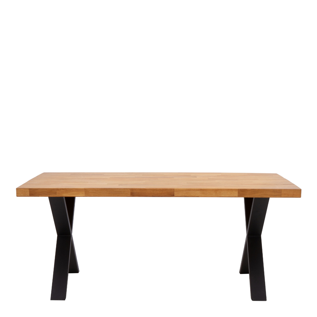 Stół industrialny z dębowym blatem IRIS 180x100 cm